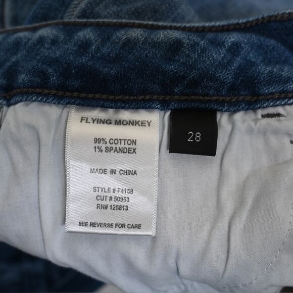 Flying Monkey Womens 28 High Rise Distressed Ankle Jean - Picture 10 of 11